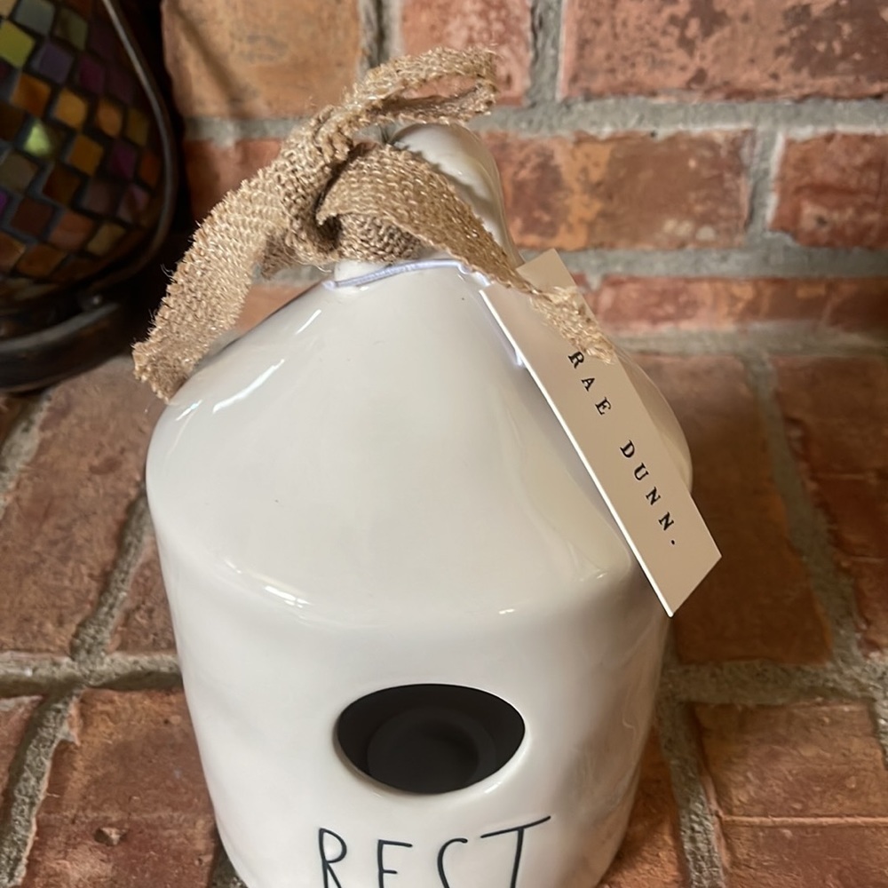 NWT Rae Dunn Rest Ceramic Birdhouse - Picture 2 of 4